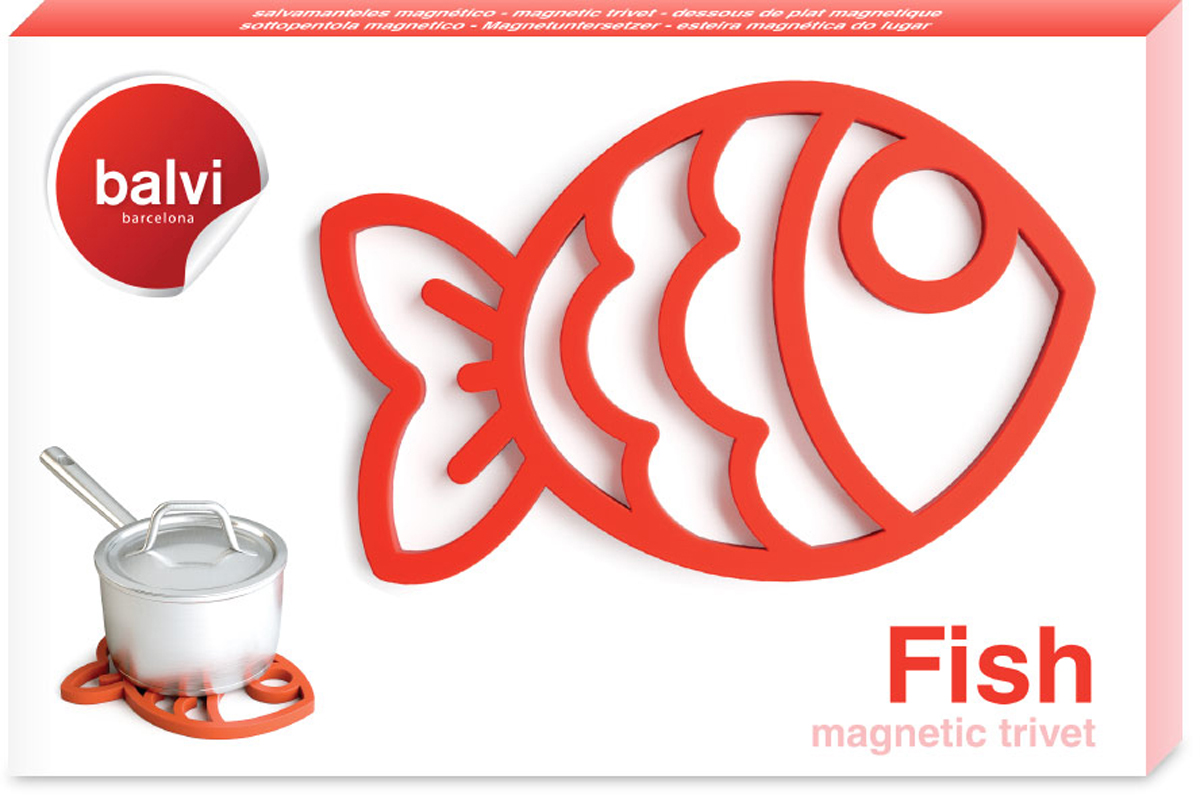 фото Подставка под горячее Balvi "Fish", магнитная, цвет: красный