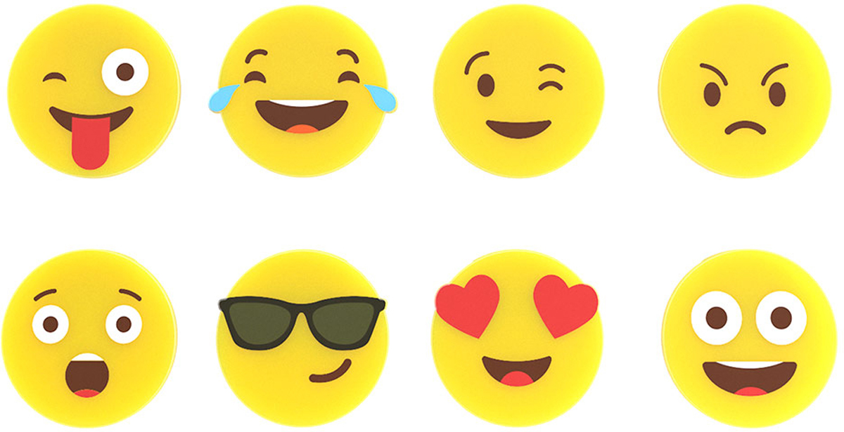 фото Маркеры для бокалов Balvi "Emoji", цвет: желтый, 8 шт