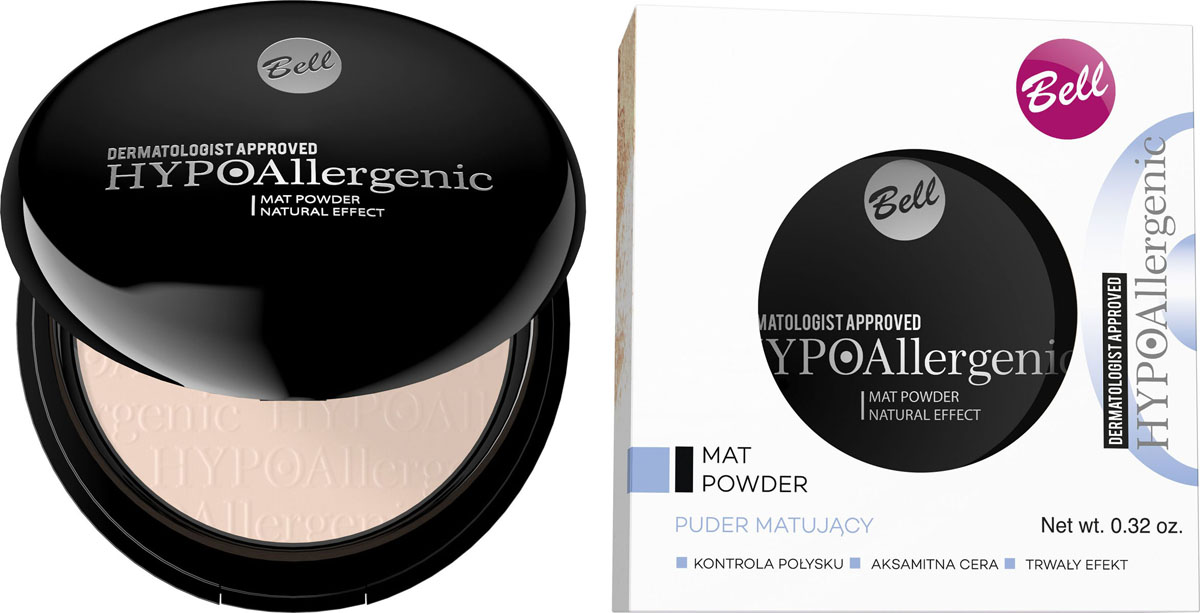 фото Bell Hypoallergenic Пудра матирующая гипоаллергенная Mat Powder, Тон №02