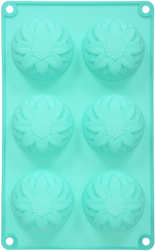 фото Форма для запекания Marmiton "Кекс фигурный", силиконовая, цвет: бирюзовый, 26,5 х 17 см, 6 ячеек