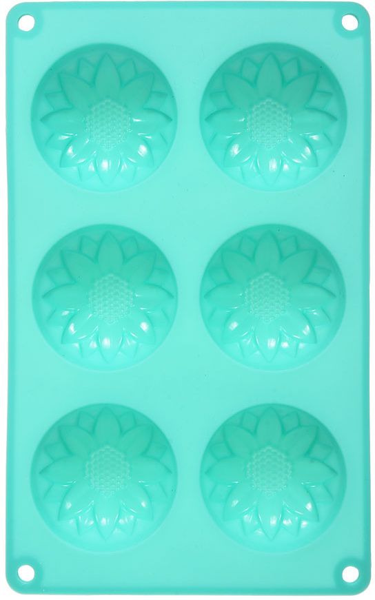 фото Форма для запекания Marmiton "Кекс фигурный", силиконовая, цвет: бирюзовый, 26,5 х 17 см, 6 ячеек