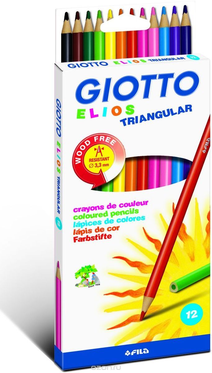 Giotto Набор цветных карандашей Elios Tri 12 шт