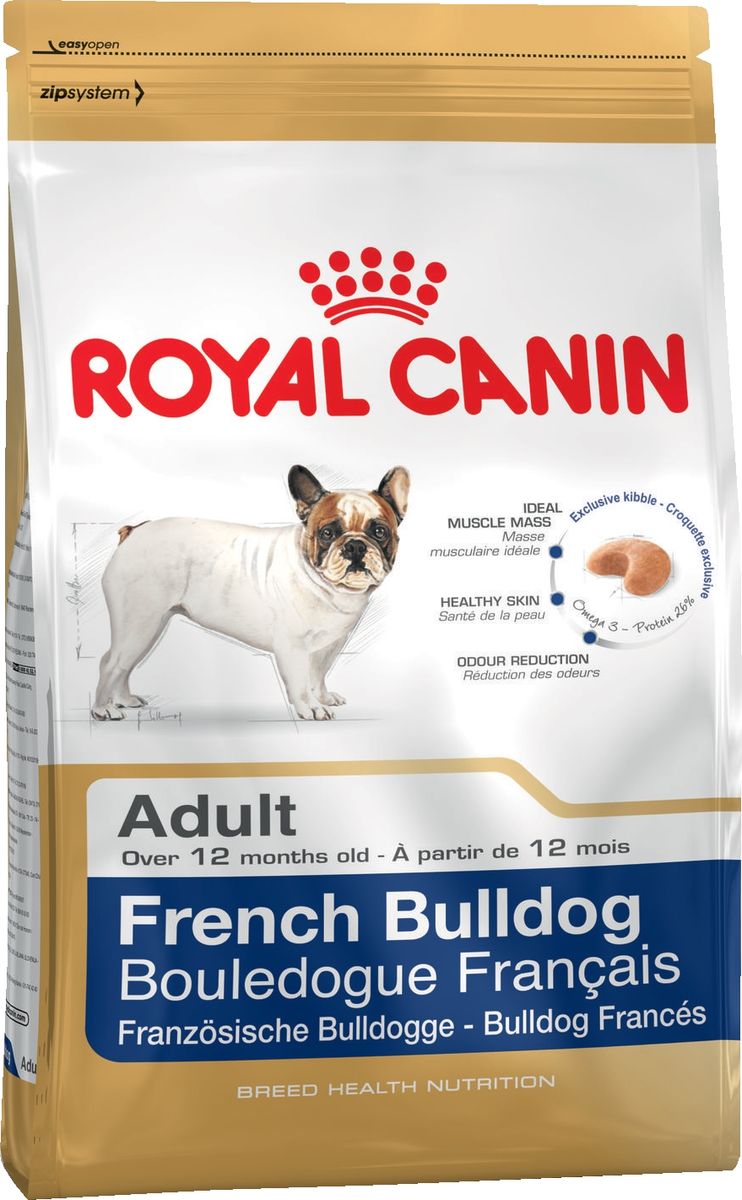 фото Корм сухой Royal Canin "French Bulldog", для собак породы французский бульдог от 12 месяцев, 3 кг