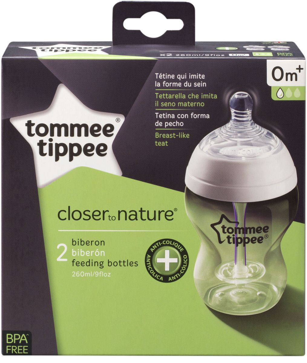 Tommee Tippee бутылочка для кормления с усиленным антиколиковым клапаном и индикатором температуры 260 мл 2 шт.