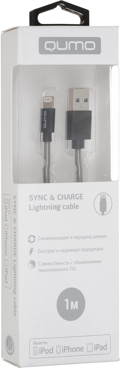 фото Qumo Lightning-USB MFI, Black кабель (1 м)