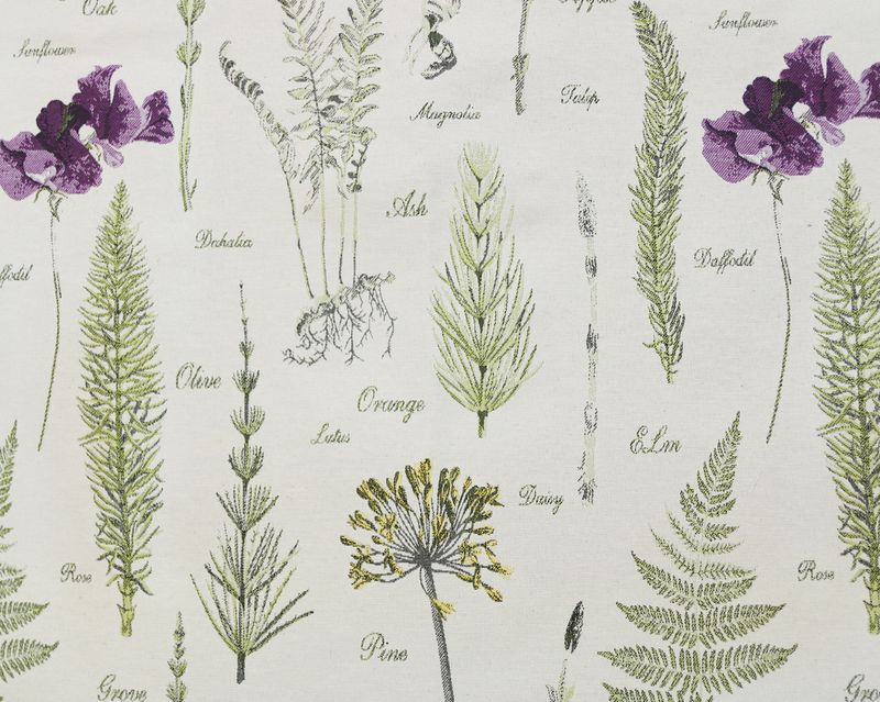 фото Подушка декоративная KauffOrt "Ботаника", цвет: белый, зеленый, фиолетовый, 40 х 40 см