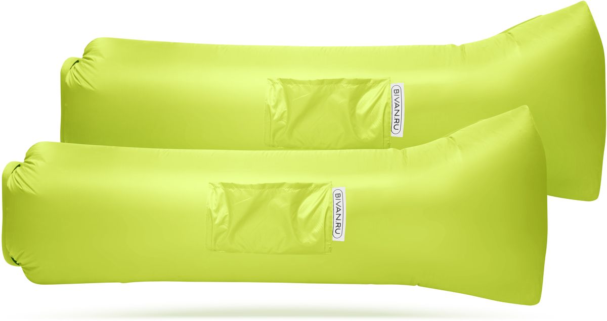 фото Диван надувной "Биван 2.0", цвет: лимонный, 190 х 70 см, 2 шт