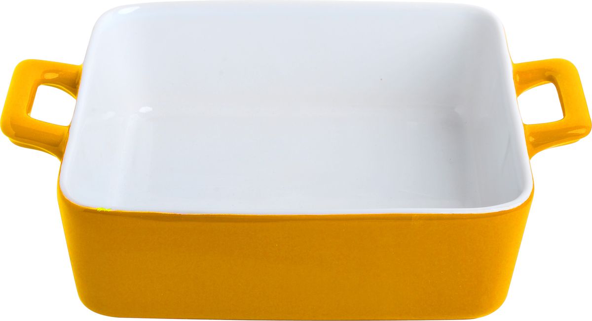 фото Противень керамический "Frank Moller", прямоугольный, цвет: желтый, 25,2 х 19,8 х 6,3 см