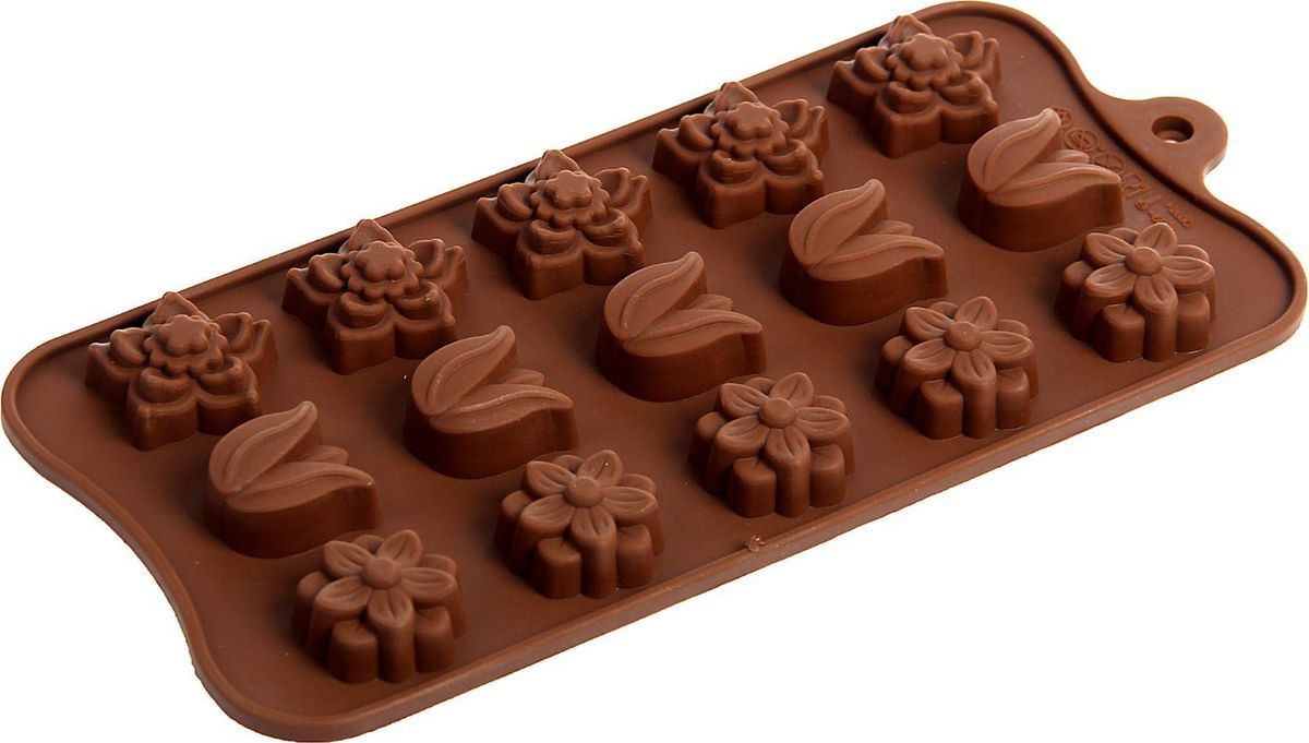 фото Форма для льда и шоколада Доляна "Поляна", 15 ячеек, 20,5 х 10,5 х 1,5 см