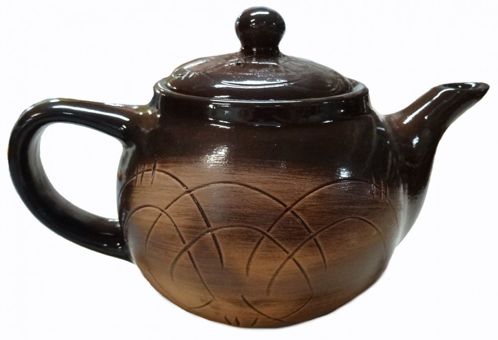 фото Чайник заварочный Борисовская керамика "Уют", цвет: темно-коричневый, 1 л