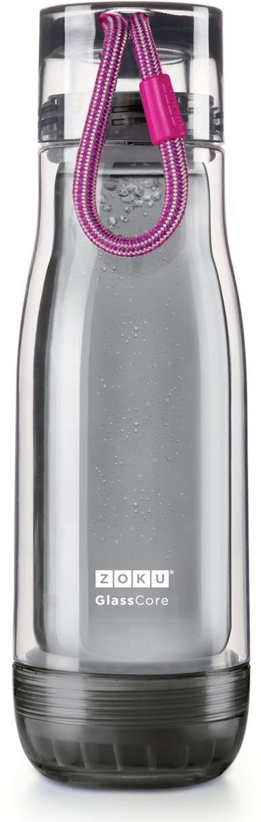 фото Бутылка для воды Zoku "Active", цвет: серый, фиолетовый, 480 мл