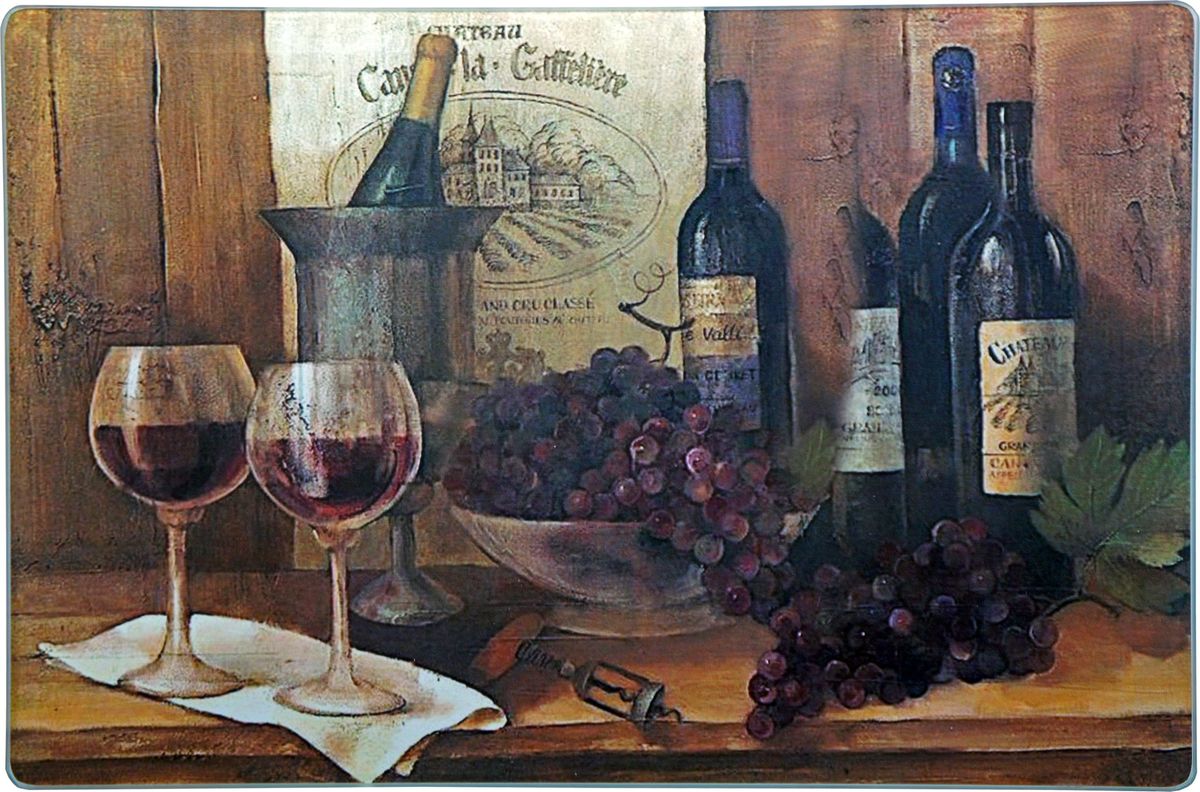 фото Доска разделочная Gift'n'Home "Винтажные вина", стеклянная, 20 х 30 см