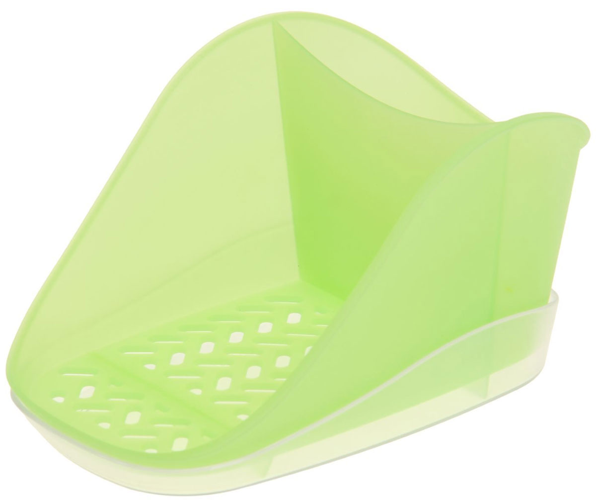 фото Подставка Berossi "Teo plus", для моющего средства и губки, цвет: светло-зеленый, 18,8 х 12 х 9,9 см