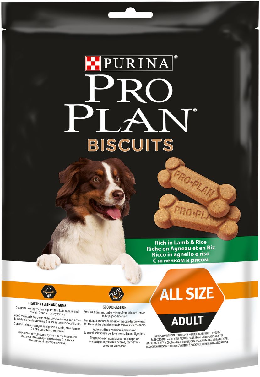 фото Лакомство Pro Plan "Biscuits" для собак, с ягненком и рисом, 400 г