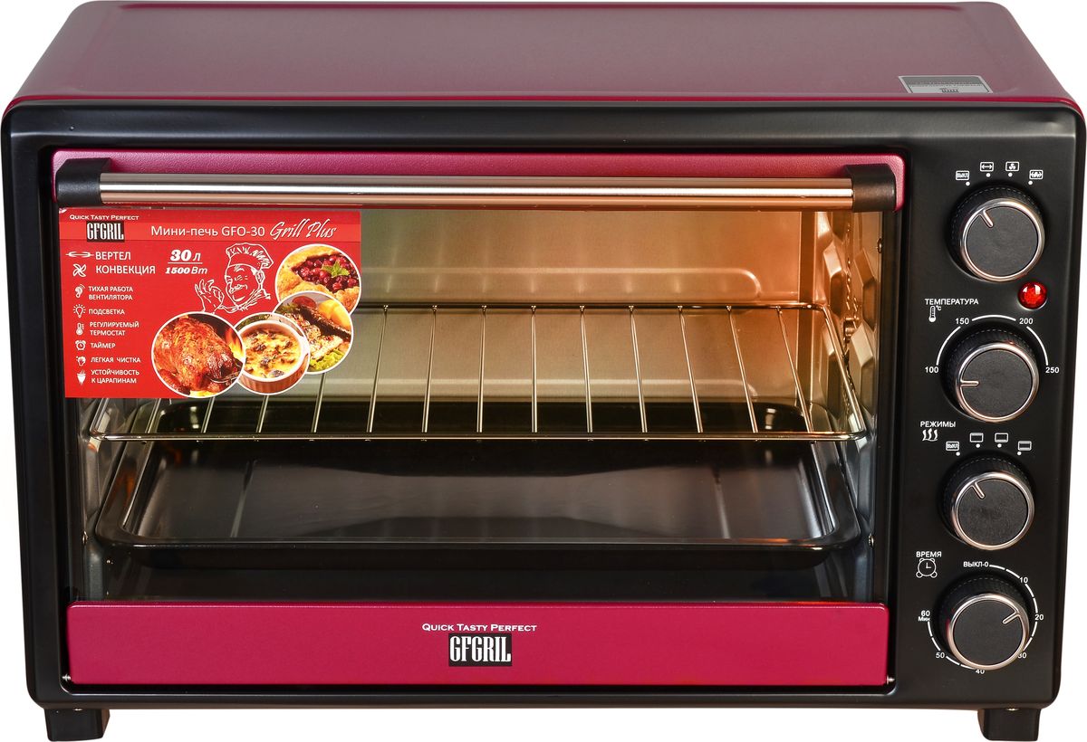 фото Мини-печь Gfgril GFO-30 Grill Plus, Red