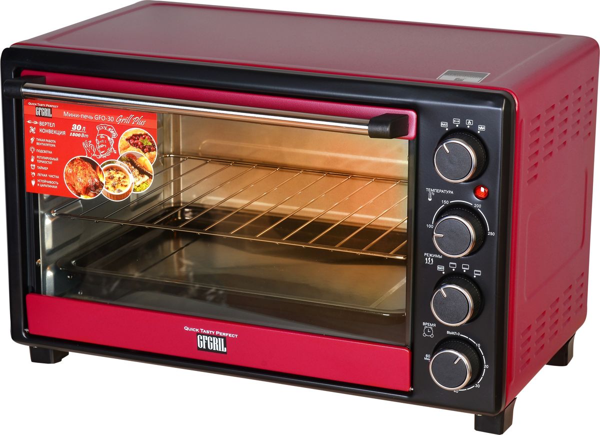 фото Мини-печь Gfgril GFO-30 Grill Plus, Red