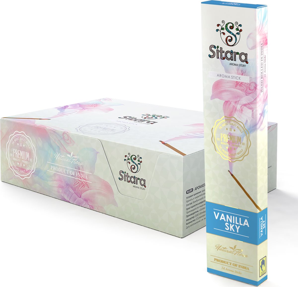 фото Ароматические палочки Sitara Premium "Vanilla sky", 14 палочек