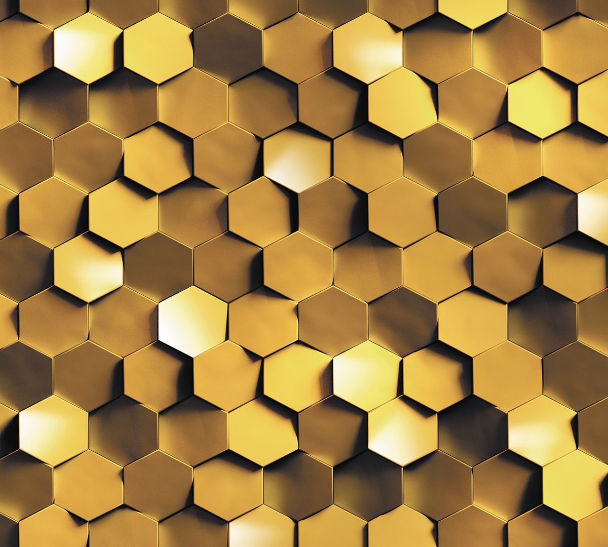 Золотая мозаика соты Hexagon