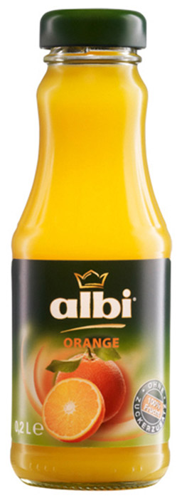 ALBI сок апельсиновый 100%, 0,2 л