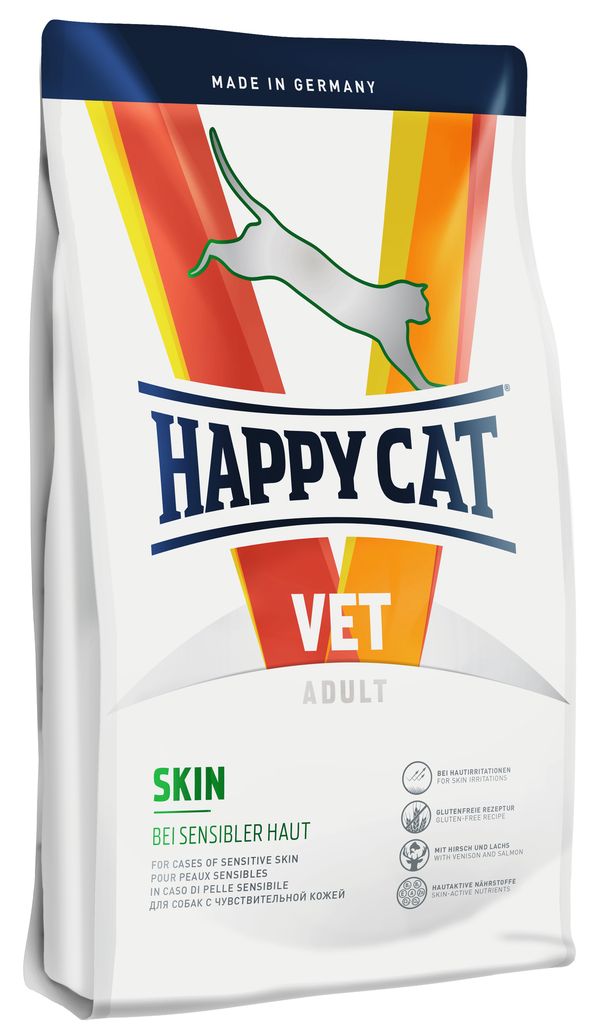 фото Корм сухой Happy Cat "Skin" для кошек с чувствительной кожей, 1,4 кг