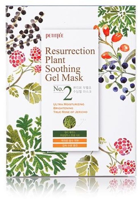 фото Petitfee Маска для лица тканевая иерихонская роза Resurrection Plant Soothing Gel Mask, 30 г