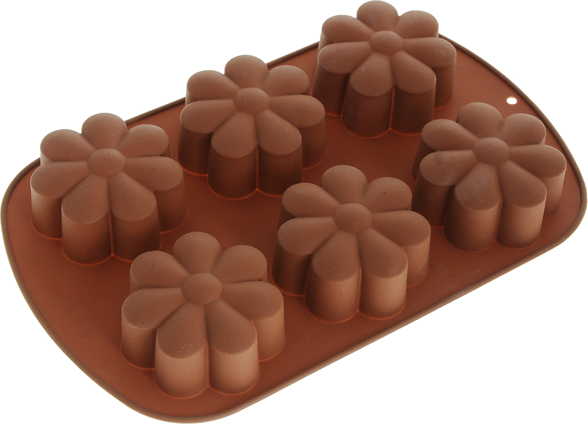 фото Форма для запекания Marmiton "Кексы фигурные", силикон, цвет в ассортименте, 26,5 х 17 см, 6 ячеек