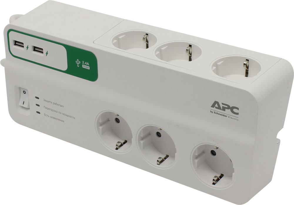 фото APC PM6U-RS, White сетевой фильтр на 6 розеток