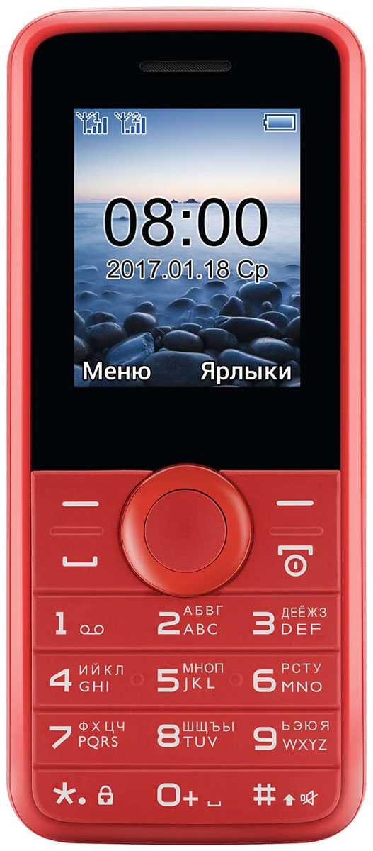 Мобильный телефон Philips E106, красный