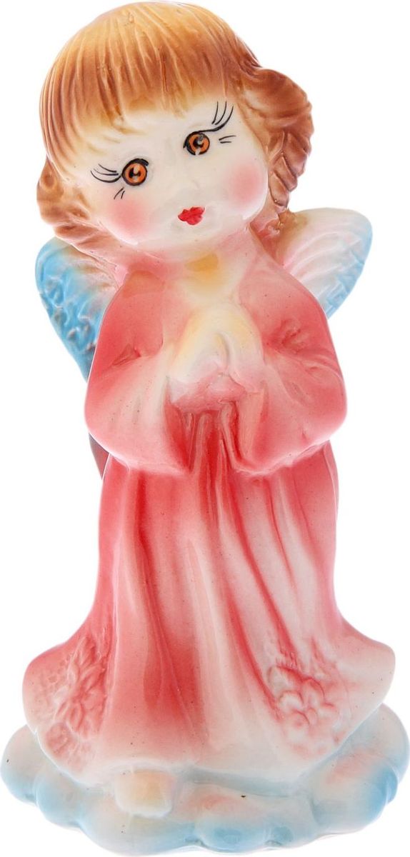 фото Статуэтка сувенирная Керамика ручной работы "Ангел №5", цвет: красный, 10 х 10 х 18 см