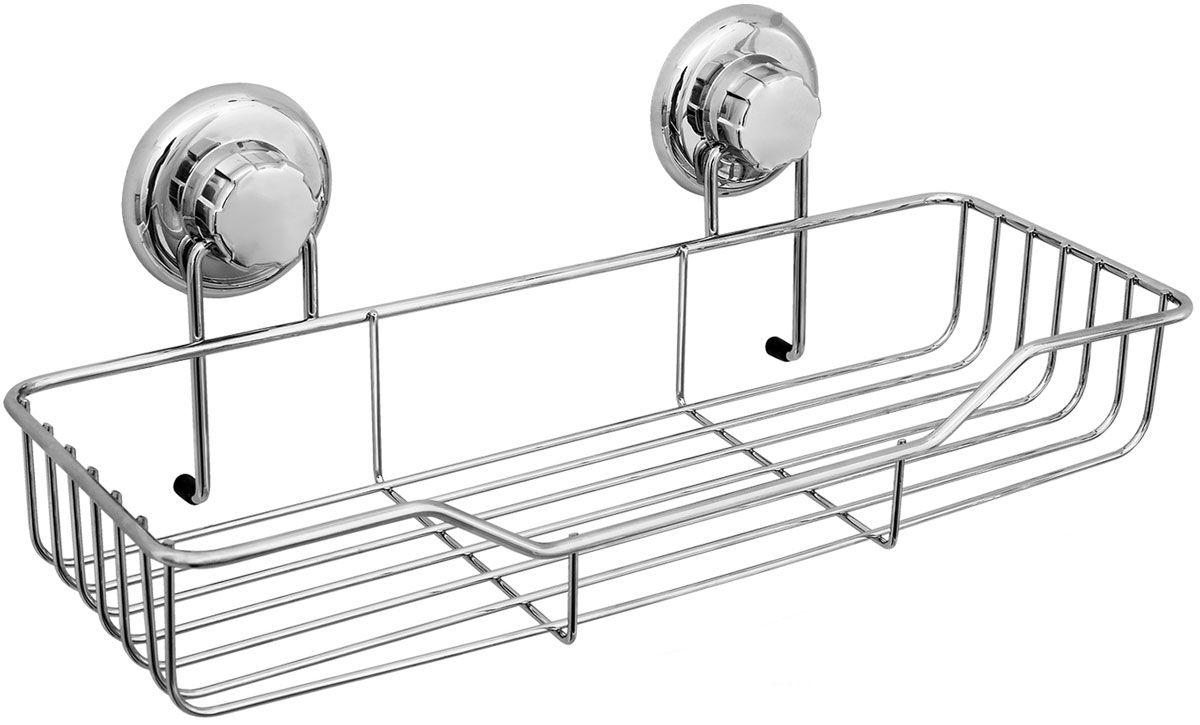 фото Полка для ванной комнаты Tatkraft "Mega Lock", цвет: серый металлик, 38 x 14 x 6 см