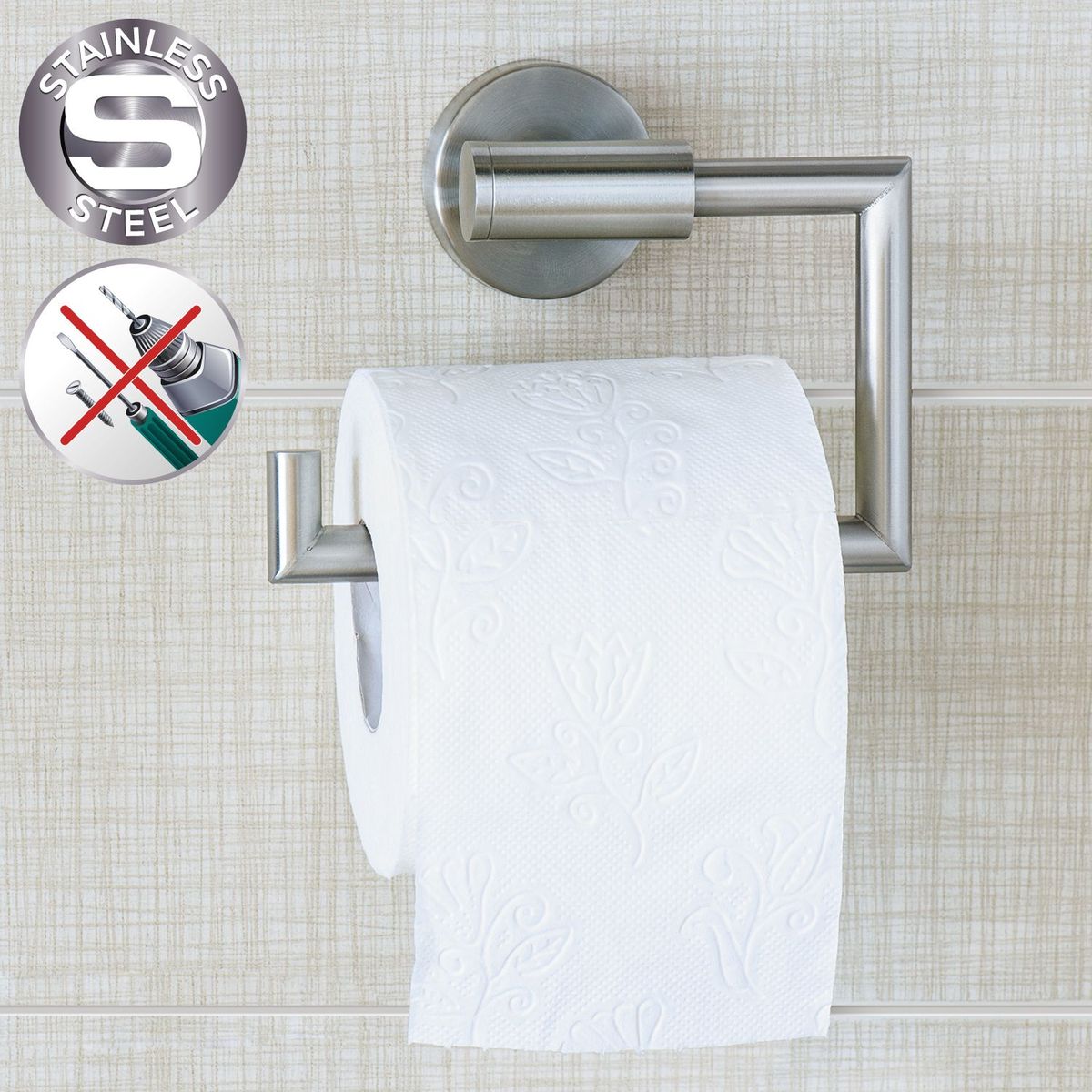 фото Держатель для туалетной бумаги Wonder Worker "Hold", цвет: серый металлик, 15,5 x 13,5 x 5,4 см