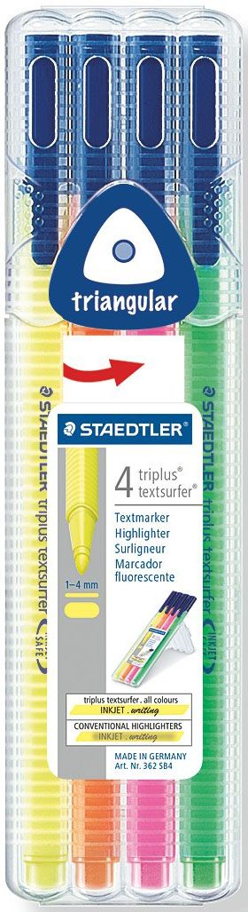 Staedtler Набор текстовыделителей Triplus Textsurfer 362 4 цвета Staedtler Набор текстовыделителей Triplus Textsurfer 362 4 цвета