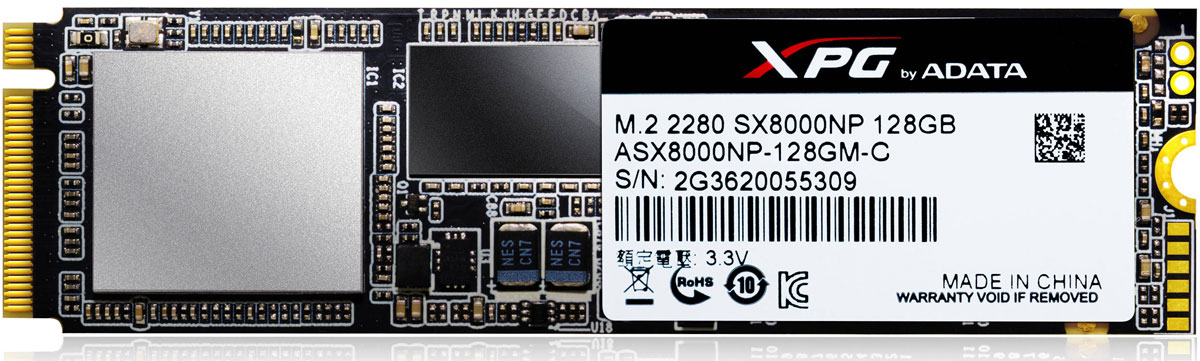 фото SSD диск ADATA XPG SX8000 128GB (ASX8000NP-128GM-C)