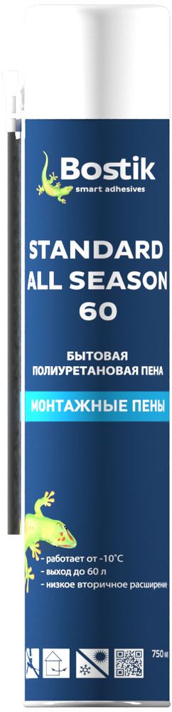 фото Пена монтажная Bostik "Standard All Seasons 60", всесезонная, 750 мл