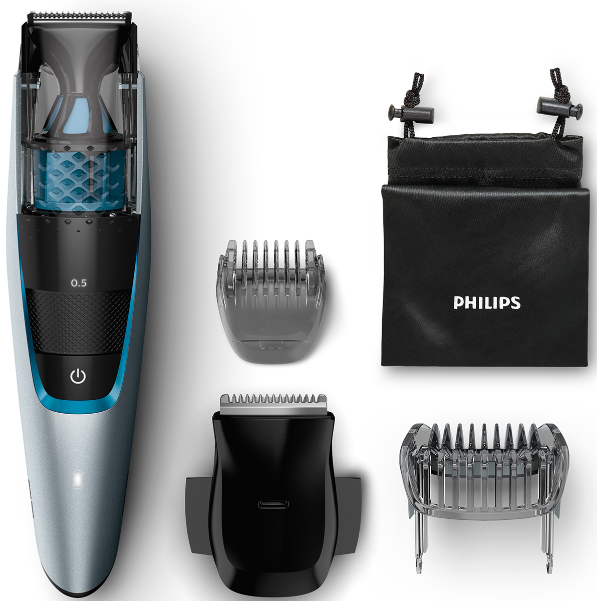 Триммер для бороды и усов Philips BT7210/15 с вакуумной системой для сбора волосков