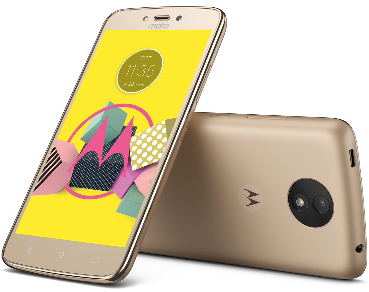 фото Смартфон Motorola Moto C Plus, 16 ГБ, золотой