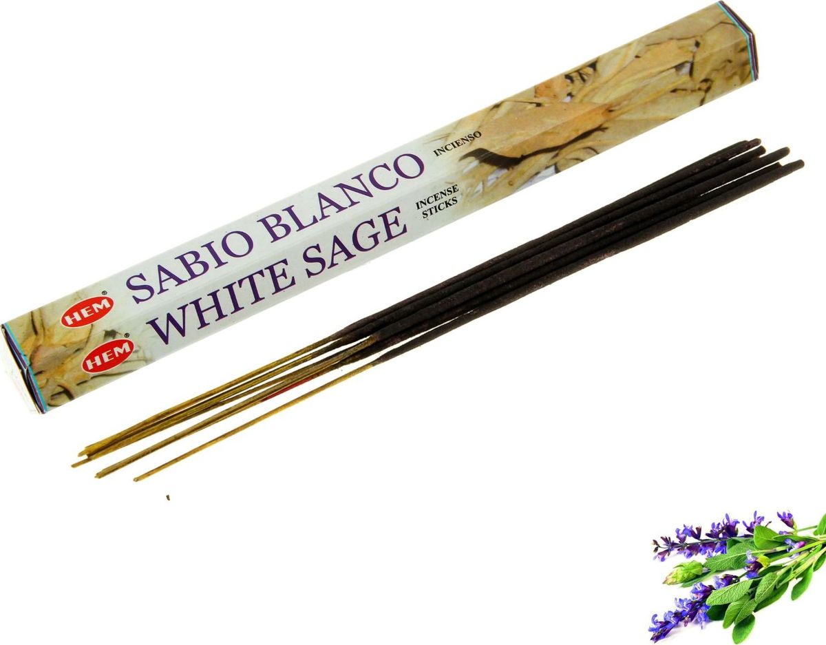 фото Благовония HEM "White Sage" (Белый шалфей), 20 палочек