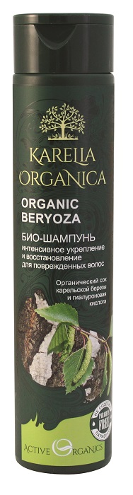 фото Фратти НВ Био шампунь "Organic BERYOZA" Интенсивное укрепление и восстановление 310 мл Karelia organica