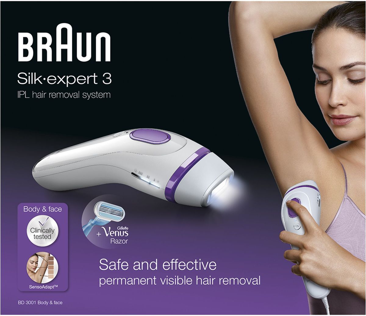 фото Braun Silk-expert 3 IPL BD 3001 фотоэпилятор + станок Gillette Venus + сменная кассета