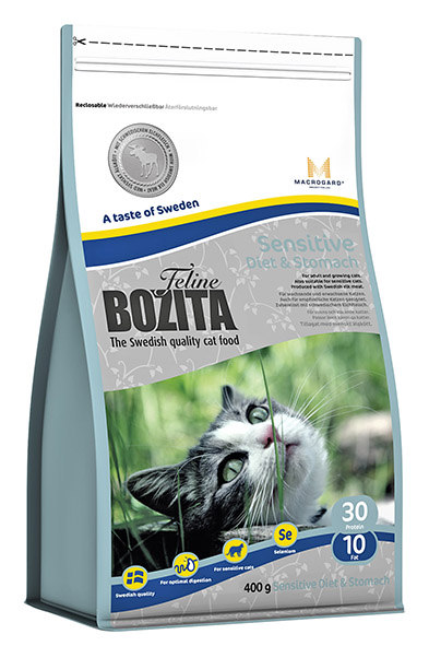 фото Корм сухой Bozita "Feline Sensitive Diet & Stomach", для кошек с чувствительным пищеварением, придерживающихся диеты, c избыточным весом, 400г