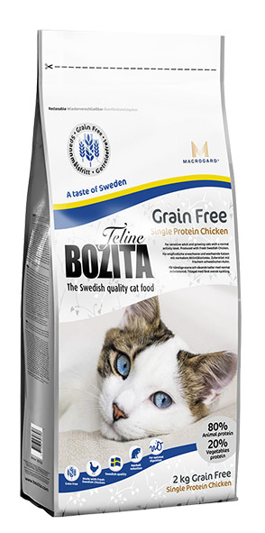 фото Корм сухой Bozita "Feline Funktion Grain Free Single Protein Chicken", для взрослых и растущих кошек, беззерновой, с курицей, 2 кг