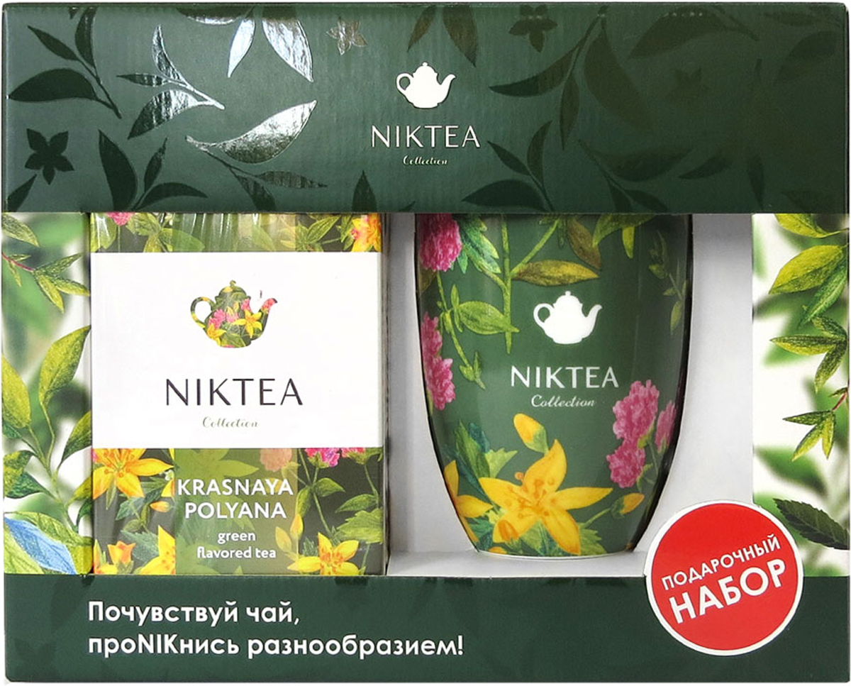 фото Niktea подарочный набор с пакетированным чаем Красная Поляна, 25 шт и зеленой кружкой