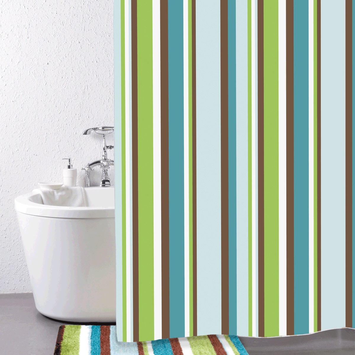 фото Штора для ванной Iddis "Raguza Fields", цвет: мультиколор, 200 x 200 см