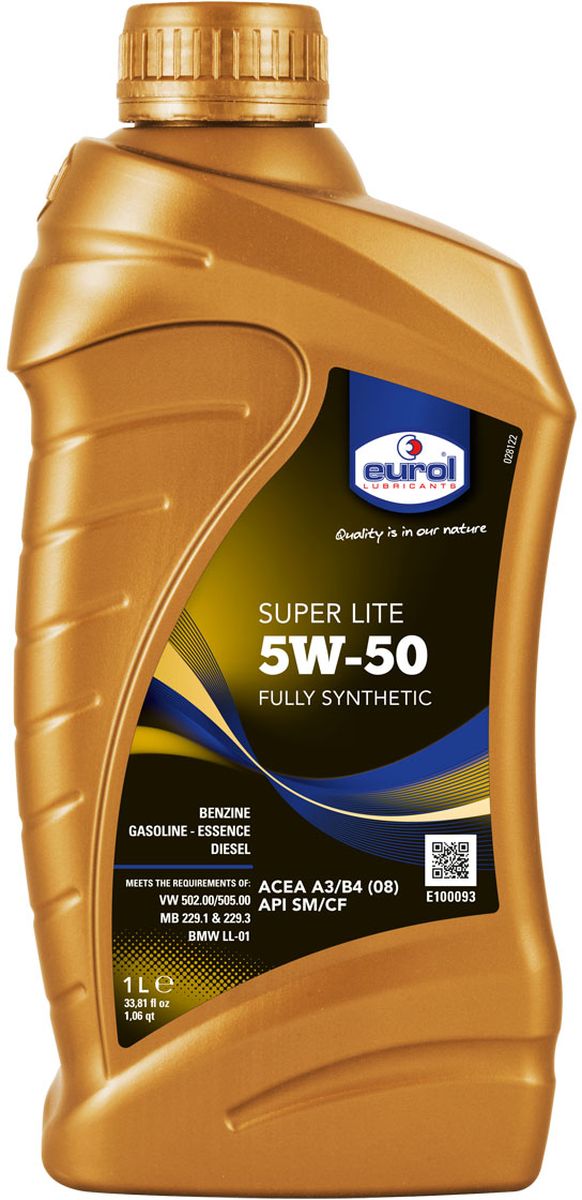 фото Масло моторное EUROL "Super Lite", класс вязкости 5W-50, 1 л