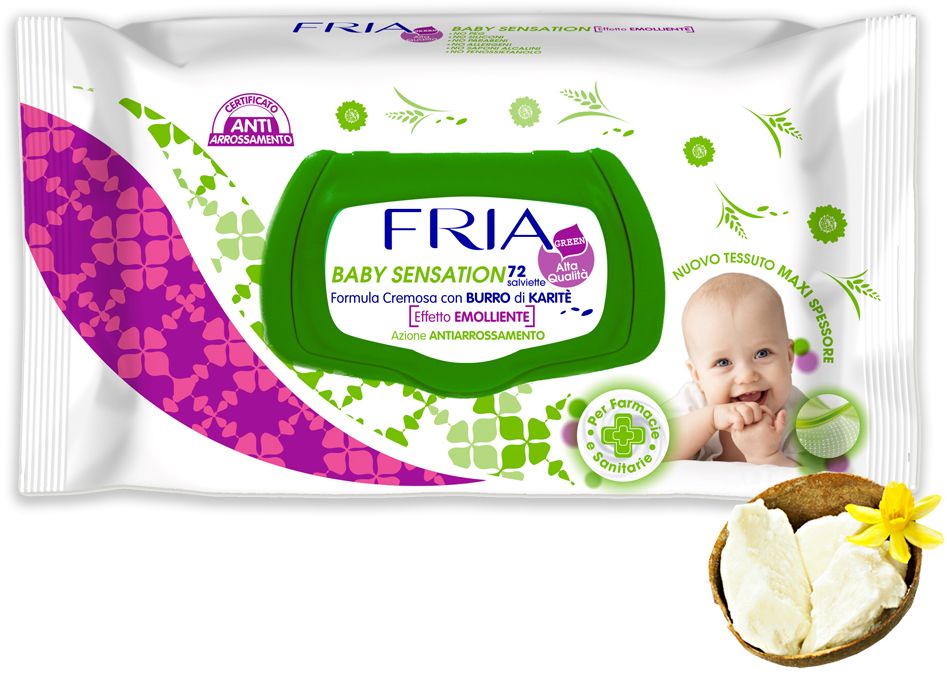 фото Fria Салфетки влажные детские Fria Baby Sensation с маслами, 72 шт