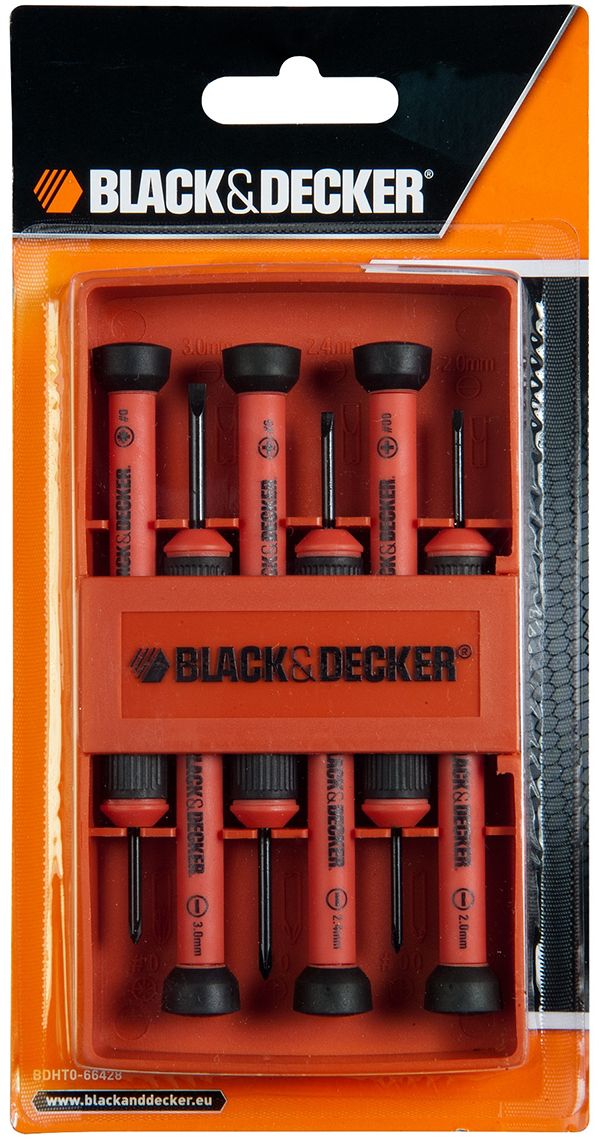 фото Набор отверток "Black & Decker", для точной механики, 6 шт. BDHT0-66428 Black+decker