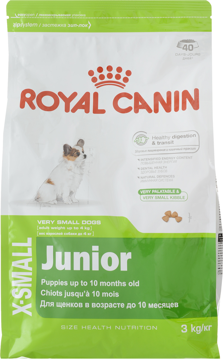 фото Корм сухой Royal Canin "X-Small", для щенков мелких пород миниатюрных собак (меньше 4 кг) с 2 до 10 месяцев, 3 кг