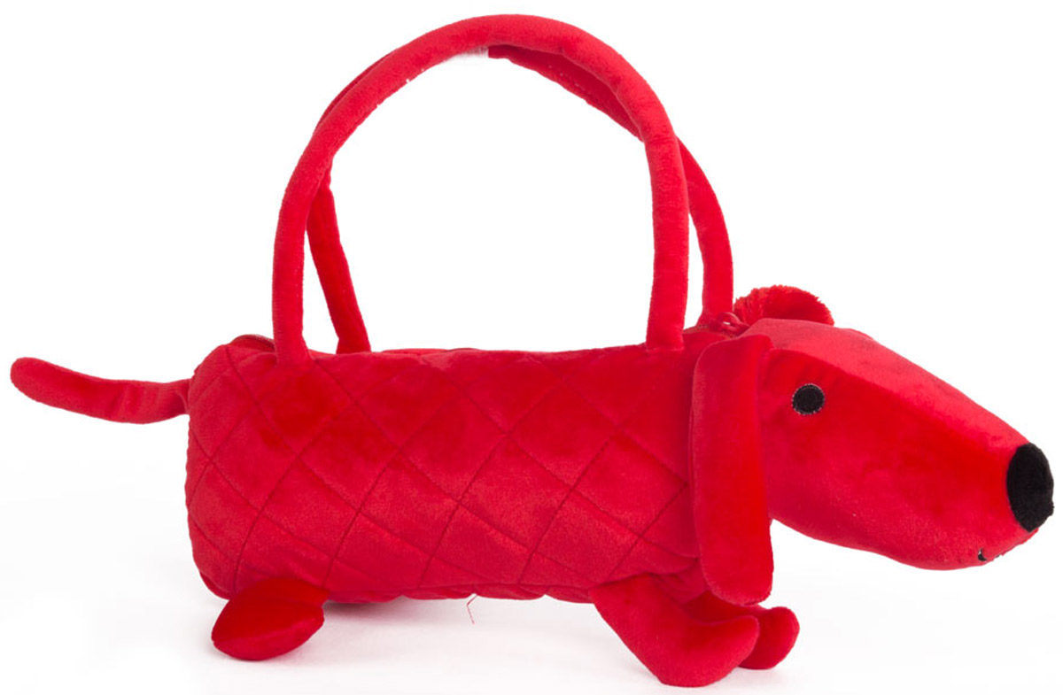 Button Blue Мягкая игрушка Собачка-сумочка цвет красный 35 см
