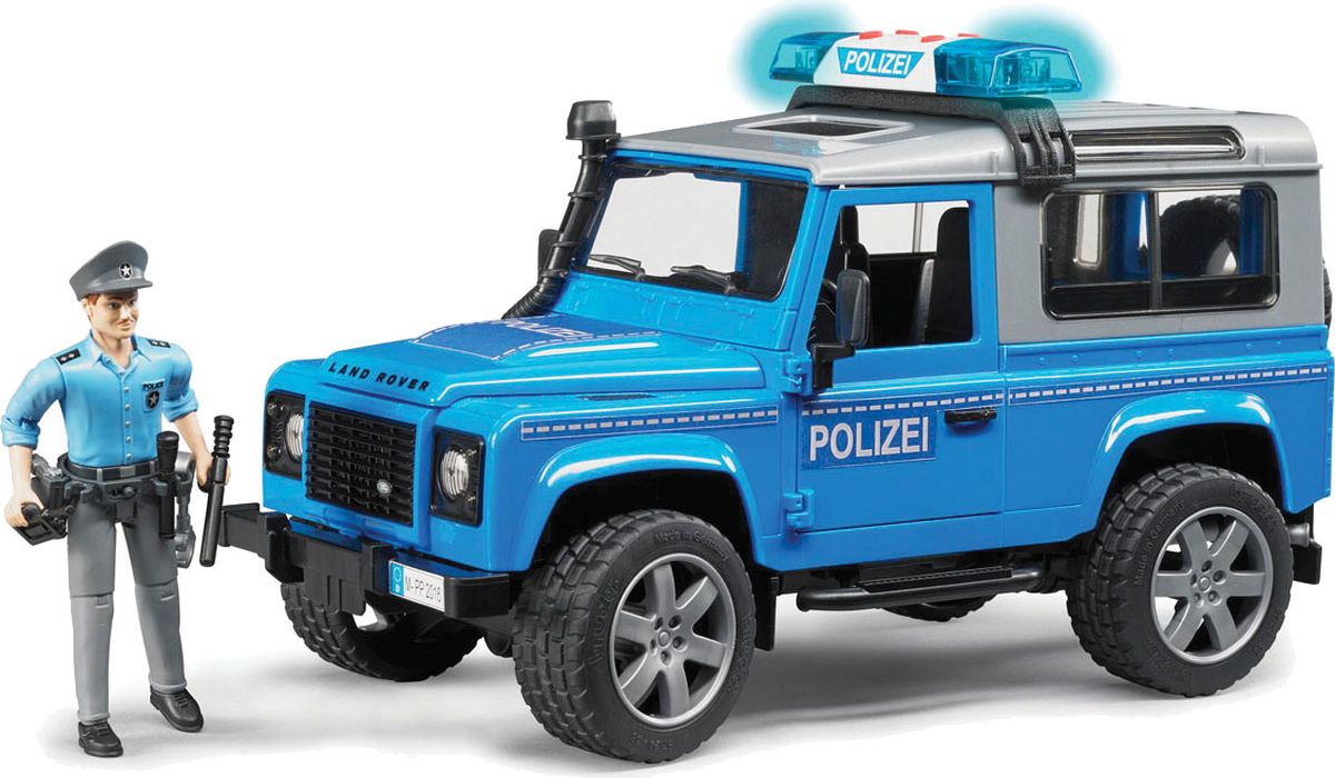Bruder Внедорожник Land Rover Defender Station Wagon Полицейский с фигуркой