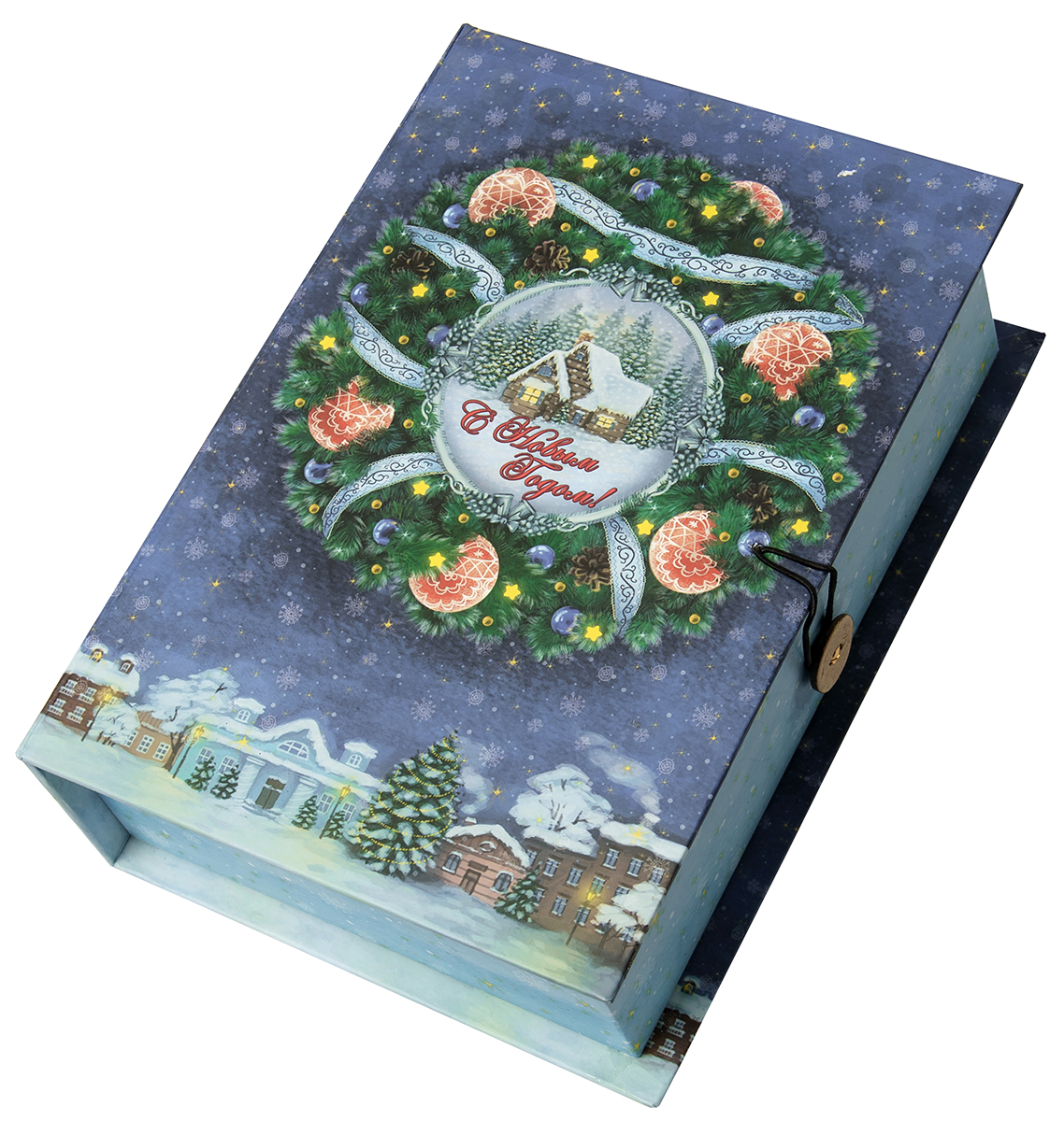 фото Коробка подарочная Magic Time "Новогодний венок", размер M. 75043